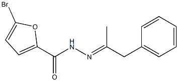5-bromo-N-[(E)-1-phenylpropan-2-ylideneamino]furan-2-carboxamide 化学構造式
