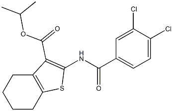 propan-2-yl 2-[(3,4-dichlorobenzoyl)amino]-4,5,6,7-tetrahydro-1-benzothiophene-3-carboxylate Structure