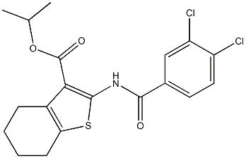 propan-2-yl 2-[(3,4-dichlorobenzoyl)amino]-4,5,6,7-tetrahydro-1-benzothiophene-3-carboxylate Struktur