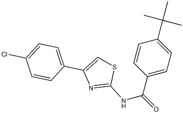 4-tert-butyl-N-[4-(4-chlorophenyl)-1,3-thiazol-2-yl]benzamide Structure