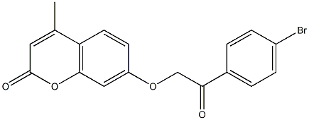 7-[2-(4-bromophenyl)-2-oxoethoxy]-4-methylchromen-2-one 化学構造式