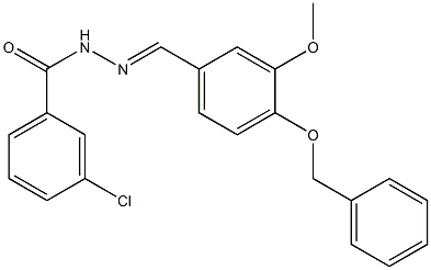  3-chloro-N-[(E)-(3-methoxy-4-phenylmethoxyphenyl)methylideneamino]benzamide