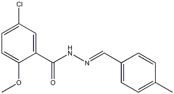 5-chloro-2-methoxy-N-[(E)-(4-methylphenyl)methylideneamino]benzamide Struktur