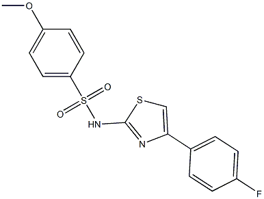 N-[4-(4-fluorophenyl)-1,3-thiazol-2-yl]-4-methoxybenzenesulfonamide Structure