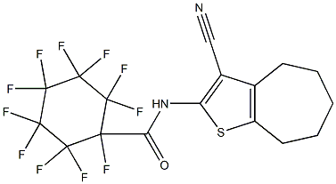 N-(3-cyano-5,6,7,8-tetrahydro-4H-cyclohepta[b]thiophen-2-yl)-1,2,2,3,3,4,4,5,5,6,6-undecafluorocyclohexane-1-carboxamide Structure