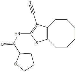 N-(3-cyano-4,5,6,7,8,9-hexahydrocycloocta[b]thiophen-2-yl)oxolane-2-carboxamide Struktur