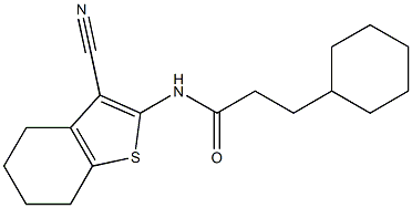 N-(3-cyano-4,5,6,7-tetrahydro-1-benzothiophen-2-yl)-3-cyclohexylpropanamide Struktur