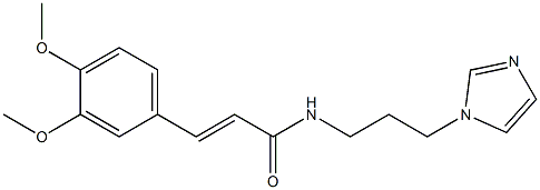 (E)-3-(3,4-dimethoxyphenyl)-N-(3-imidazol-1-ylpropyl)prop-2-enamide 化学構造式