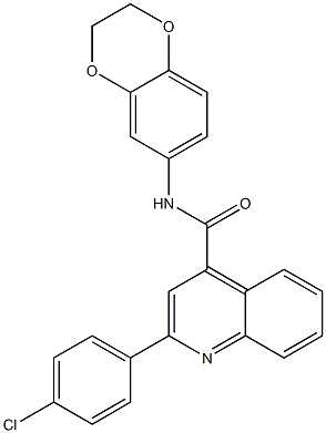 2-(4-chlorophenyl)-N-(2,3-dihydro-1,4-benzodioxin-6-yl)quinoline-4-carboxamide 化学構造式