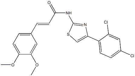 (E)-N-[4-(2,4-dichlorophenyl)-1,3-thiazol-2-yl]-3-(3,4-dimethoxyphenyl)prop-2-enamide Struktur