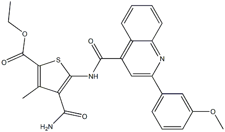 ethyl 4-carbamoyl-5-[[2-(3-methoxyphenyl)quinoline-4-carbonyl]amino]-3-methylthiophene-2-carboxylate