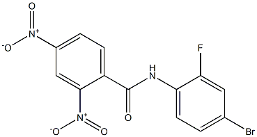 N-(4-bromo-2-fluorophenyl)-2,4-dinitrobenzamide 化学構造式
