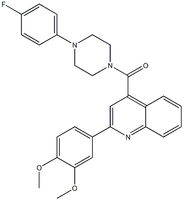 [2-(3,4-dimethoxyphenyl)quinolin-4-yl]-[4-(4-fluorophenyl)piperazin-1-yl]methanone Structure