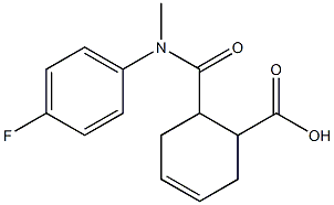 6-[(4-fluorophenyl)methylcarbamoyl]cyclohex-3-ene-1-carboxylic acid Struktur