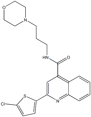 2-(5-chlorothiophen-2-yl)-N-(3-morpholin-4-ylpropyl)quinoline-4-carboxamide 化学構造式