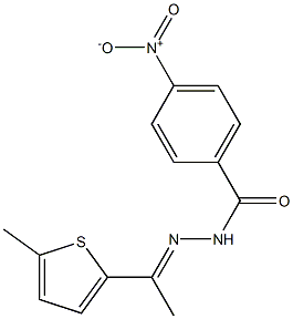 N-[(E)-1-(5-methylthiophen-2-yl)ethylideneamino]-4-nitrobenzamide Struktur