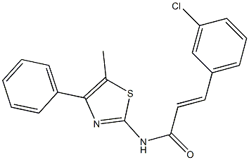 (E)-3-(3-chlorophenyl)-N-(5-methyl-4-phenyl-1,3-thiazol-2-yl)prop-2-enamide Structure