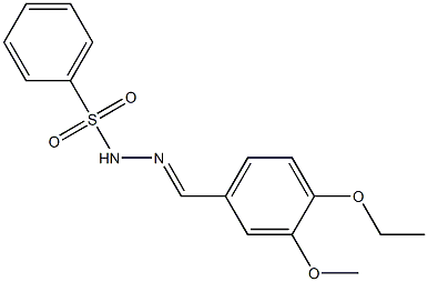 N-[(E)-(4-ethoxy-3-methoxyphenyl)methylideneamino]benzenesulfonamide 化学構造式