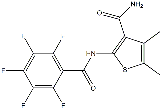4,5-dimethyl-2-[(2,3,4,5,6-pentafluorobenzoyl)amino]thiophene-3-carboxamide 化学構造式