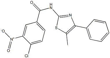 4-chloro-N-(5-methyl-4-phenyl-1,3-thiazol-2-yl)-3-nitrobenzamide 化学構造式