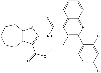 methyl 2-[[2-(2,4-dichlorophenyl)-3-methylquinoline-4-carbonyl]amino]-5,6,7,8-tetrahydro-4H-cyclohepta[b]thiophene-3-carboxylate Structure