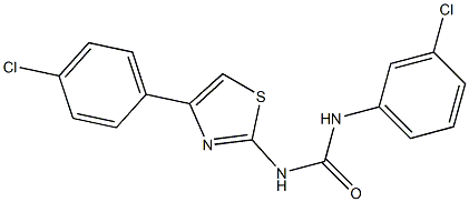 1-(3-chlorophenyl)-3-[4-(4-chlorophenyl)-1,3-thiazol-2-yl]urea Struktur