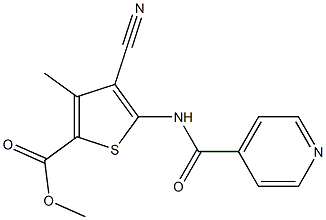methyl 4-cyano-3-methyl-5-(pyridine-4-carbonylamino)thiophene-2-carboxylate Struktur