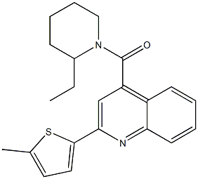 (2-ethylpiperidin-1-yl)-[2-(5-methylthiophen-2-yl)quinolin-4-yl]methanone Structure