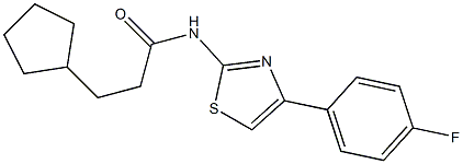 3-cyclopentyl-N-[4-(4-fluorophenyl)-1,3-thiazol-2-yl]propanamide Struktur