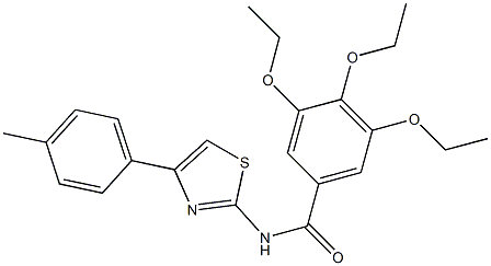 3,4,5-triethoxy-N-[4-(4-methylphenyl)-1,3-thiazol-2-yl]benzamide Structure