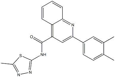 2-(3,4-dimethylphenyl)-N-(5-methyl-1,3,4-thiadiazol-2-yl)quinoline-4-carboxamide Struktur