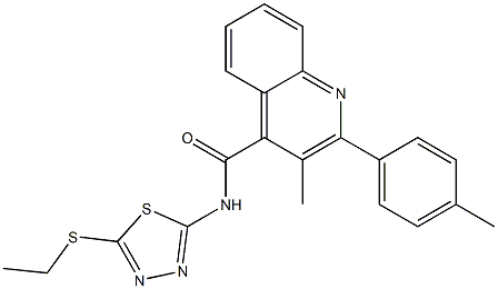 N-(5-ethylsulfanyl-1,3,4-thiadiazol-2-yl)-3-methyl-2-(4-methylphenyl)quinoline-4-carboxamide Structure