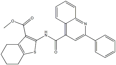 methyl 2-[(2-phenylquinoline-4-carbonyl)amino]-4,5,6,7-tetrahydro-1-benzothiophene-3-carboxylate,,结构式