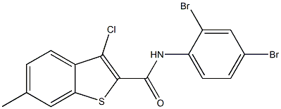 3-chloro-N-(2,4-dibromophenyl)-6-methyl-1-benzothiophene-2-carboxamide 化学構造式