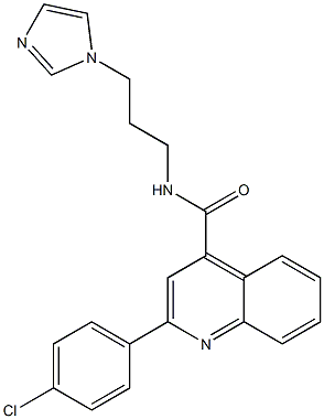 2-(4-chlorophenyl)-N-(3-imidazol-1-ylpropyl)quinoline-4-carboxamide Struktur