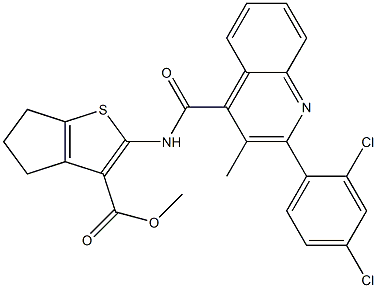 methyl 2-[[2-(2,4-dichlorophenyl)-3-methylquinoline-4-carbonyl]amino]-5,6-dihydro-4H-cyclopenta[b]thiophene-3-carboxylate Structure