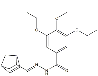 N-[(E)-5-bicyclo[2.2.1]hept-2-enylmethylideneamino]-3,4,5-triethoxybenzamide 化学構造式