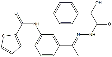 N-[3-[(E)-N-[(2-hydroxy-2-phenylacetyl)amino]-C-methylcarbonimidoyl]phenyl]furan-2-carboxamide Structure