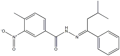 4-methyl-N-[(E)-(3-methyl-1-phenylbutylidene)amino]-3-nitrobenzamide Struktur