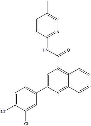 2-(3,4-dichlorophenyl)-N-(5-methylpyridin-2-yl)quinoline-4-carboxamide 结构式