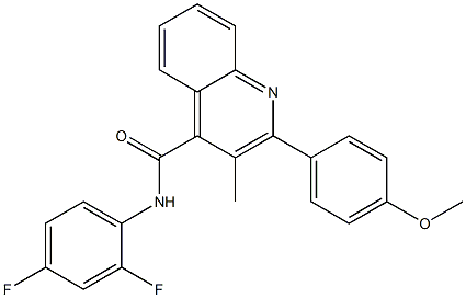 N-(2,4-difluorophenyl)-2-(4-methoxyphenyl)-3-methylquinoline-4-carboxamide 化学構造式