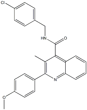 N-[(4-chlorophenyl)methyl]-2-(4-methoxyphenyl)-3-methylquinoline-4-carboxamide 化学構造式