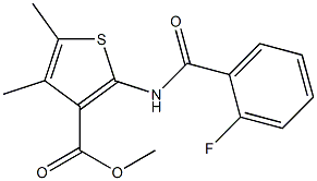 methyl 2-[(2-fluorobenzoyl)amino]-4,5-dimethylthiophene-3-carboxylate Structure