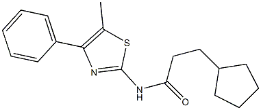 3-cyclopentyl-N-(5-methyl-4-phenyl-1,3-thiazol-2-yl)propanamide Structure