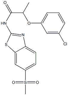 2-(3-chlorophenoxy)-N-(6-methylsulfonyl-1,3-benzothiazol-2-yl)propanamide Structure