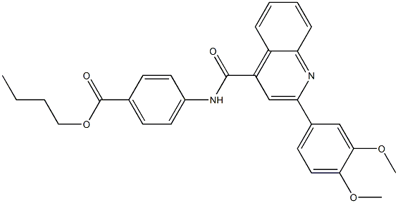 butyl 4-[[2-(3,4-dimethoxyphenyl)quinoline-4-carbonyl]amino]benzoate Structure