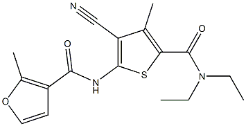 N-[3-cyano-5-(diethylcarbamoyl)-4-methylthiophen-2-yl]-2-methylfuran-3-carboxamide Structure