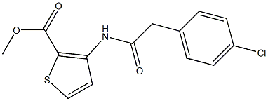 methyl 3-[[2-(4-chlorophenyl)acetyl]amino]thiophene-2-carboxylate Struktur