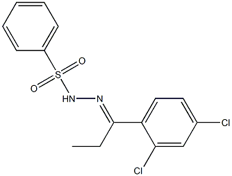 N-[(E)-1-(2,4-dichlorophenyl)propylideneamino]benzenesulfonamide Structure