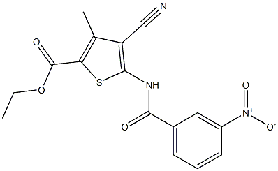 ethyl 4-cyano-3-methyl-5-[(3-nitrobenzoyl)amino]thiophene-2-carboxylate Structure